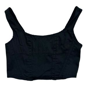Topshop Black Zipper Corset Top Womens 6